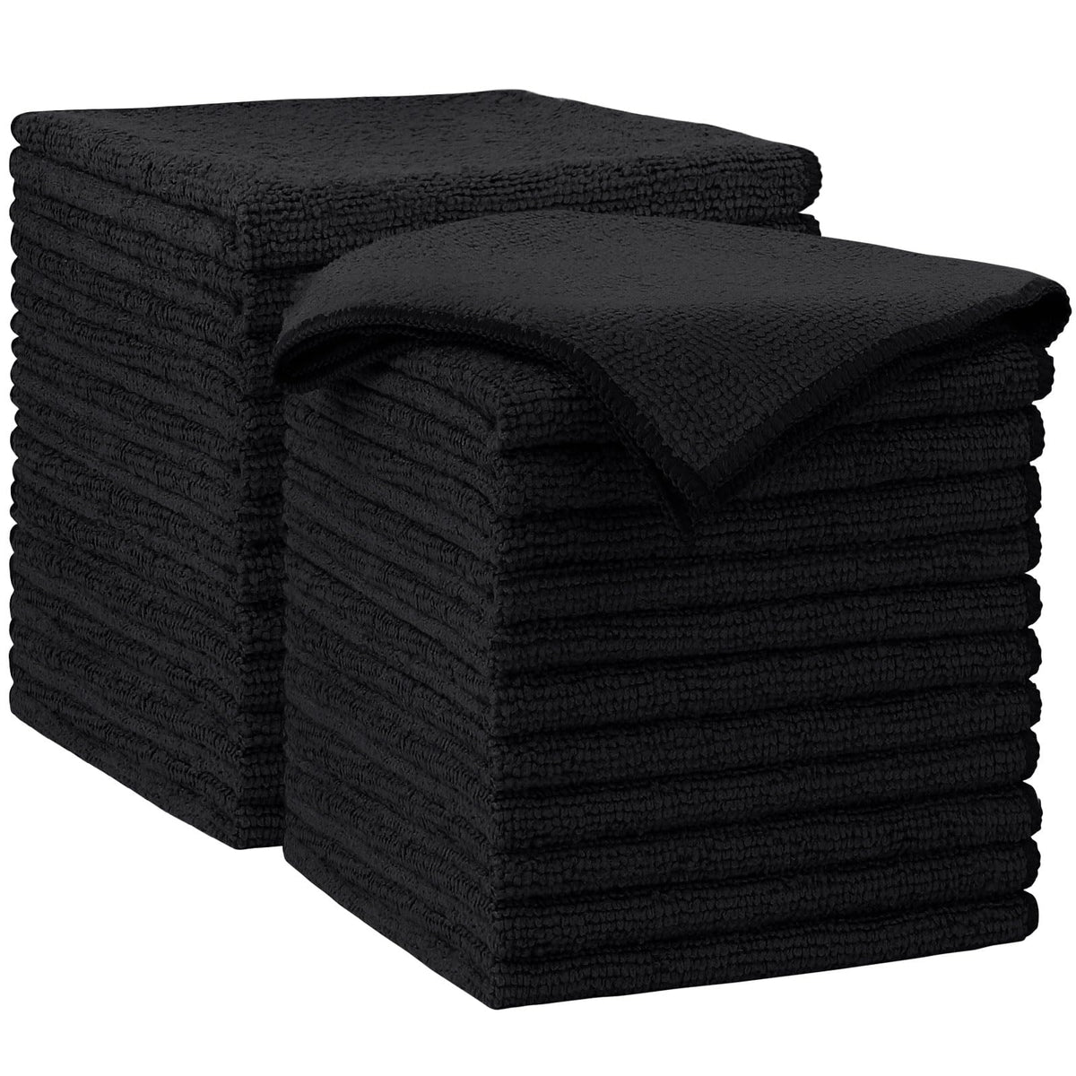 AIDEA White Microfiber Cleaning Cloth 50PK, Absorbent Cleaning Rags 12"x12"