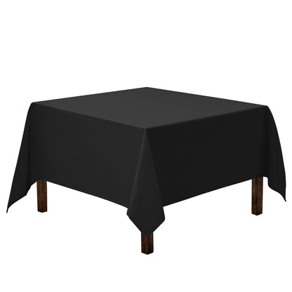 Gee Di Moda Square Tablecloth - 70 x 70 Inch Black Table Cloth for Medium Square or Round Tables - Heavy Duty Washable Fabric - for Buffet Table, Holiday Party, Dinner, Wedding & Baby Shower