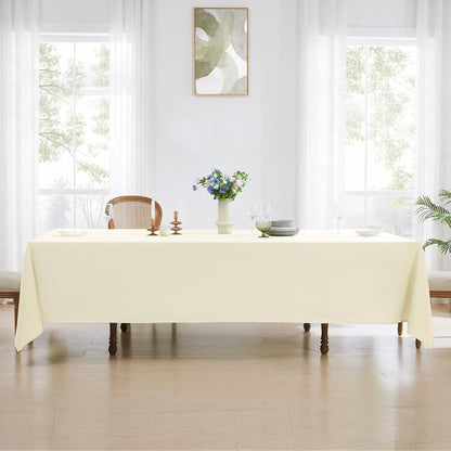6 Pack Ivory Rectangle Tablecloths 60x120 Inch for 8ft Tables