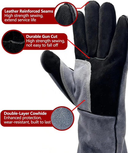 Welding Gloves 16 Inch, 932°F Heat Resistant (XXL)