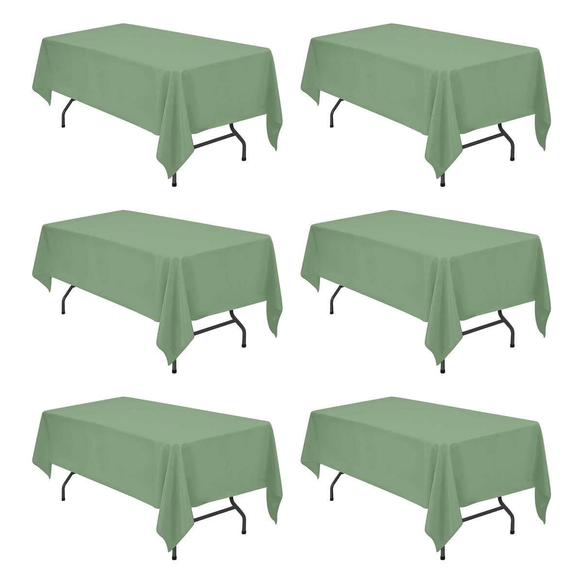 BRILLMAX 6 Pack White Tablecloths 60x126 Inch for 8ft Rectangle Tables