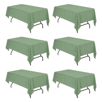 BRILLMAX 6 Pack White Tablecloths 60x126 Inch for 8ft Rectangle Tables
