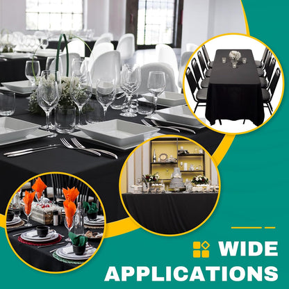 RowinsyDD 30 Pack Black Plastic Tablecloth, Plastic Table Cloths Disposable