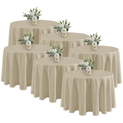 Fitable 6 Pack White Table Cloths 70x120 Inch for 6-8 Ft Rectangle Tables