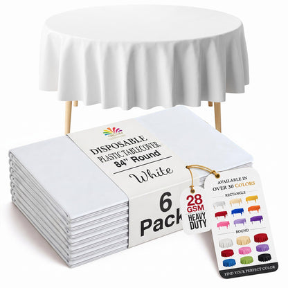 Exquisite Navy Plastic Table Cloth Disposable 6 Pack - 54 x 108 Inch Rectangle Tablecloth for 6 Foot Tables - Waterproof Table Cover for Party Wedding Birthday Graduation BBQ Catering