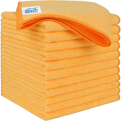 HOMEXCEL White Microfiber Cleaning Cloth 12 Pack, 12.5 x 12.5 inch Microfiber Towels for Cars, Ultra Absorbent Car Washing Cloth, Lint Free Streak Free Cleaning Rags for Car, Kitchen, and Window