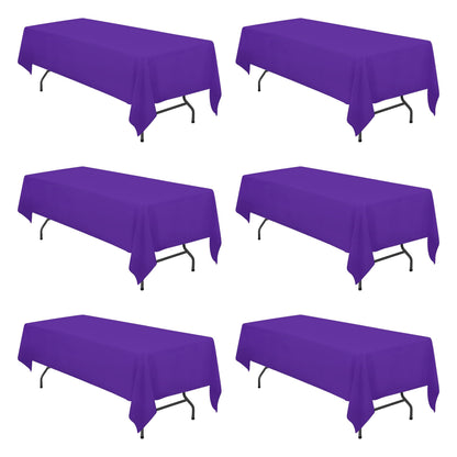 BRILLMAX 6 Pack White Tablecloths 60x126 Inch for 8ft Rectangle Tables