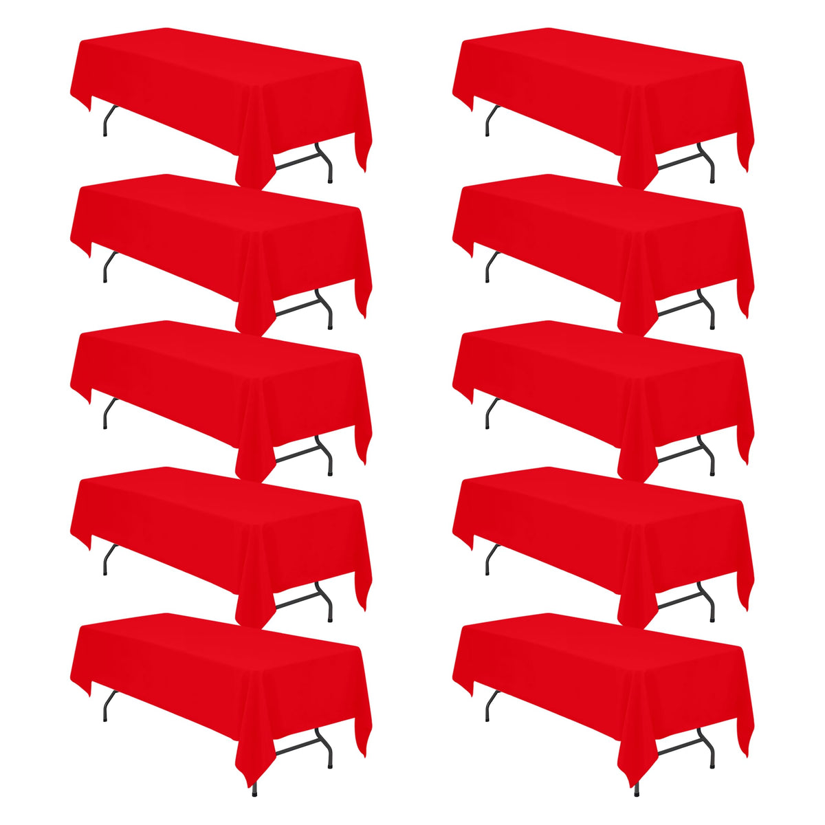 BRILLMAX 6 Pack White Tablecloths 60x126 Inch for 8ft Rectangle Tables