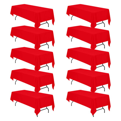 BRILLMAX 6 Pack White Tablecloths 60x126 Inch for 8ft Rectangle Tables