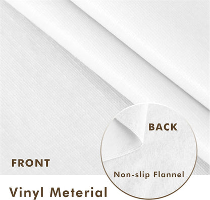 Waterproof Vinyl White Tablecloth With Flannel Backing 2 Pcs 60x120 In