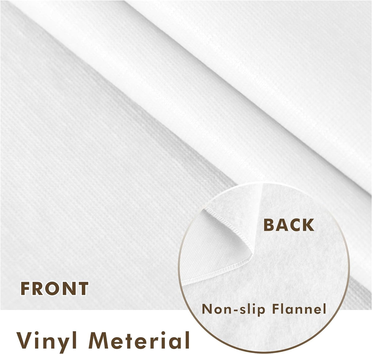 Waterproof Vinyl White Tablecloth With Flannel Backing 2 Pcs 60x120 In