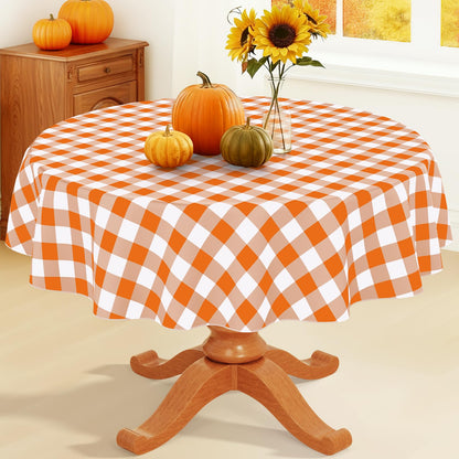 Smiry Fall Tablecloth, Flannel Backed Vinyl Table Cloth, 60"x84"