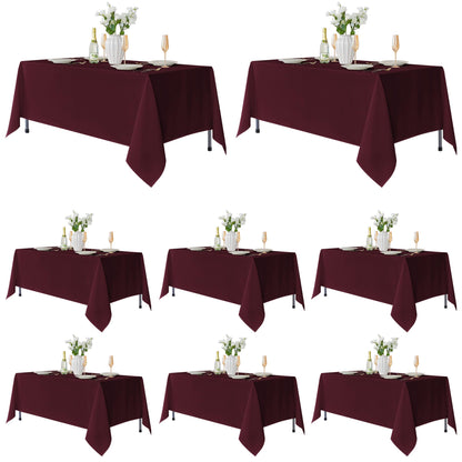 Fitable 6 Pack White Table Cloths 70x120 Inch for 6-8 Ft Rectangle Tables