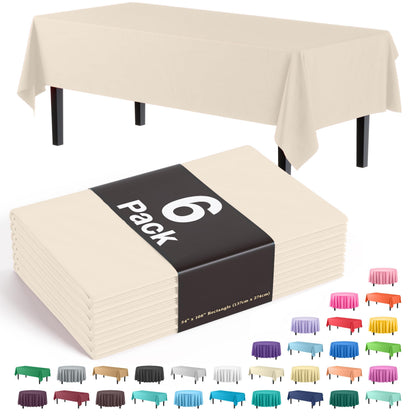 Exquisite Navy Plastic Table Cloth Disposable 6 Pack - 54 x 108 Inch Rectangle Tablecloth for 6 Foot Tables - Waterproof Table Cover for Party Wedding Birthday Graduation BBQ Catering