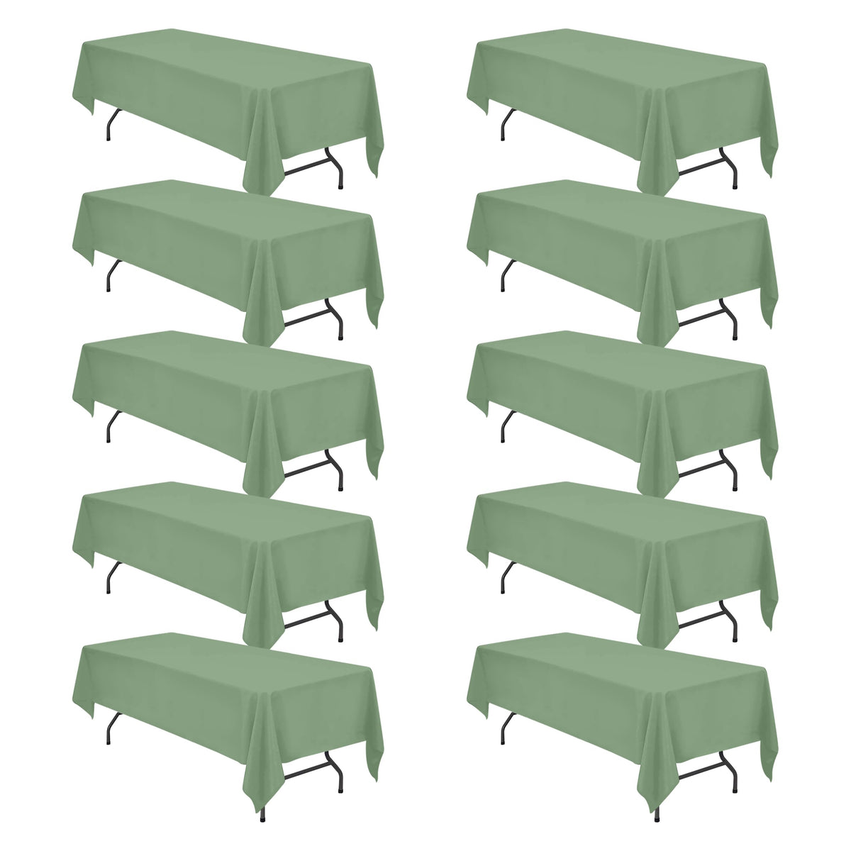 BRILLMAX 6 Pack White Tablecloths 60x126 Inch for 8ft Rectangle Tables