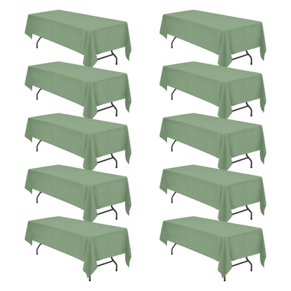 BRILLMAX 6 Pack White Tablecloths 60x126 Inch for 8ft Rectangle Tables