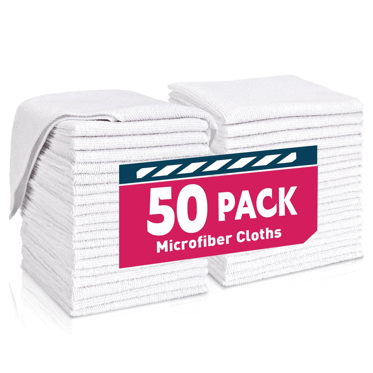 TEAWOO Microfiber Cleaning Cloths-50 Pack, Microfiber Towels Bulk