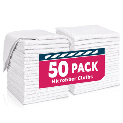 TEAWOO Microfiber Cleaning Cloths-50 Pack, Microfiber Towels Bulk