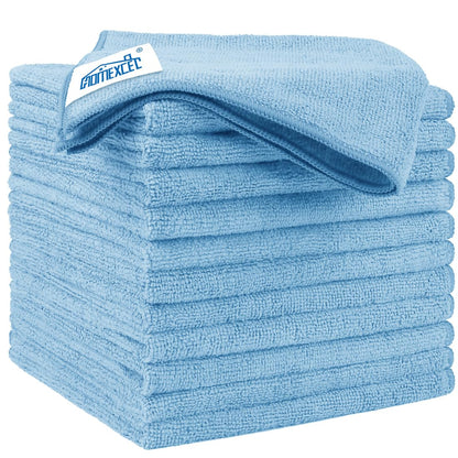 HOMEXCEL Black Microfiber Cleaning Cloth 12 Pack, 12.5 x 12.5 inch Microfiber Towels for Cars, Ultra Absorbent Car Washing Cloth, Lint Free Streak Free Cleaning Rags for Car, Kitchen, and Window