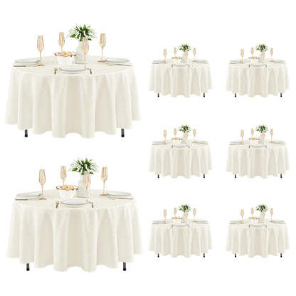 Fitable 6 Pack White Table Cloths 70x120 Inch for 6-8 Ft Rectangle Tables