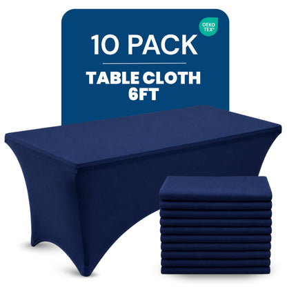 Utopia Kitchen Spandex Table Cloth 2 Pack [4FT, 48Lx30Wx30H Inch, Black]