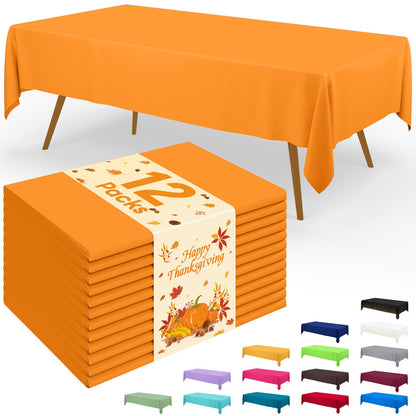 Smiry Plastic Disposable Waterproof Table Cloth - 54 x 108 Inch, 6 Packs