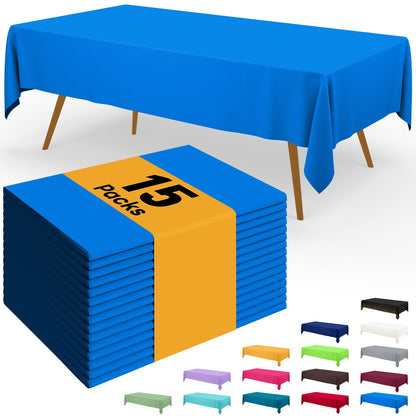Smiry Plastic Disposable Waterproof Table Cloth - 54 x 108 Inch, 6 Packs