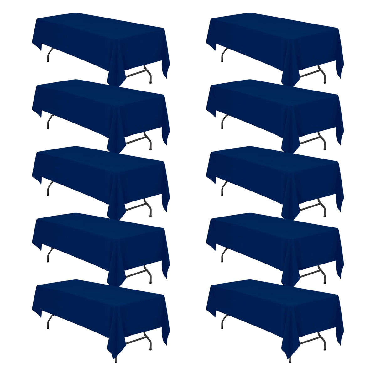 BRILLMAX 6 Pack White Tablecloths 60x126 Inch for 8ft Rectangle Tables