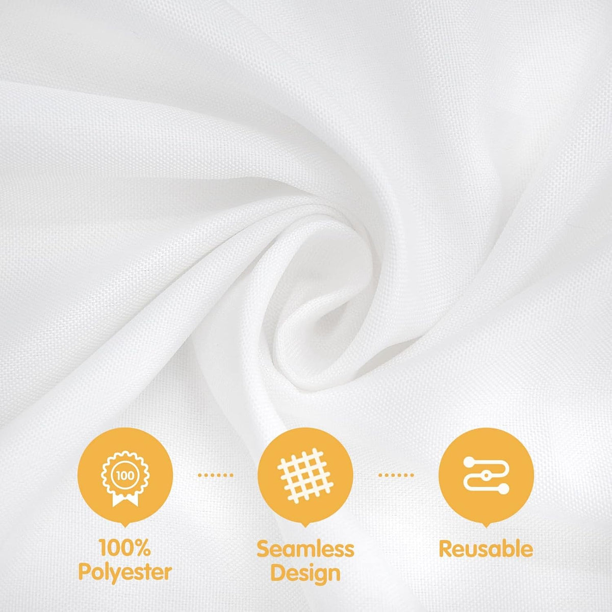 BRILLMAX 6 Pack White Tablecloths 60x126 Inch for 8ft Rectangle Tables