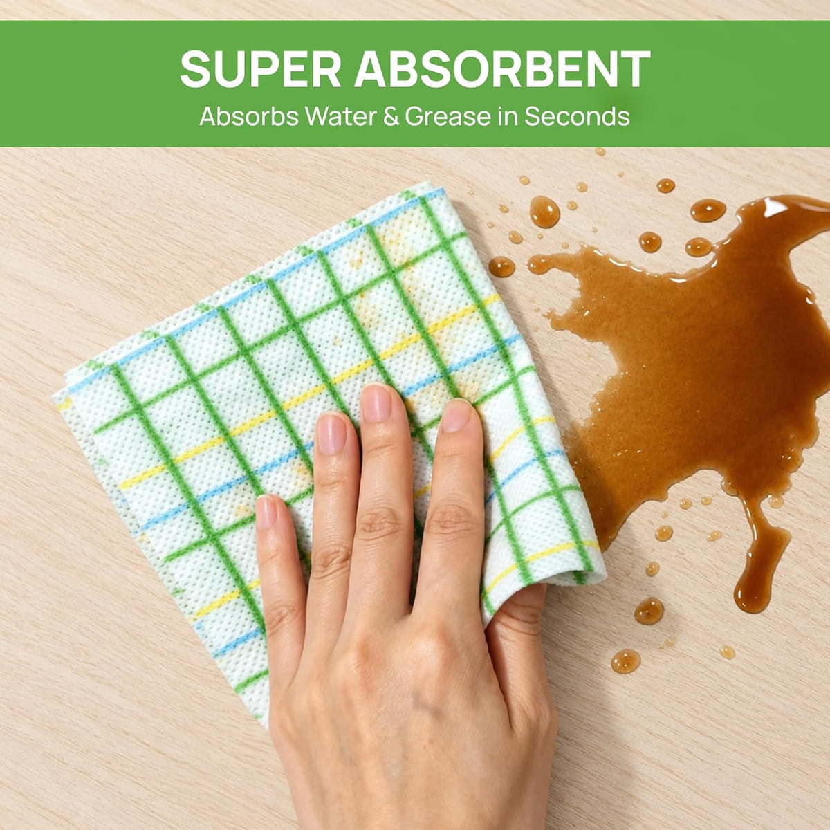 Disposable Cleaning Cloths, 40 Count, 10 x 10 in, 80 GSM Viscose