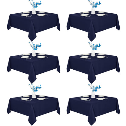 Fitable 6 Pack White Table Cloths 70x120 Inch for 6-8 Ft Rectangle Tables