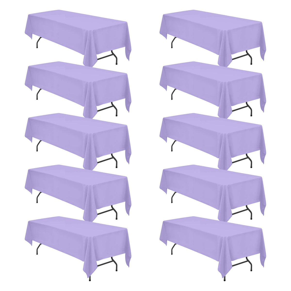 BRILLMAX 6 Pack White Tablecloths 60x126 Inch for 8ft Rectangle Tables