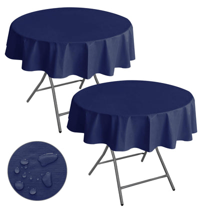 Waterproof Vinyl White Tablecloth With Flannel Backing 2 Pcs 60x120 In