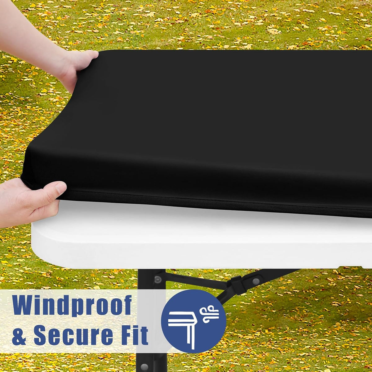 Moosfor 2 Pack Rectangle Spandex Fitted Table Cloth, 6FT Elastic Tablecloth