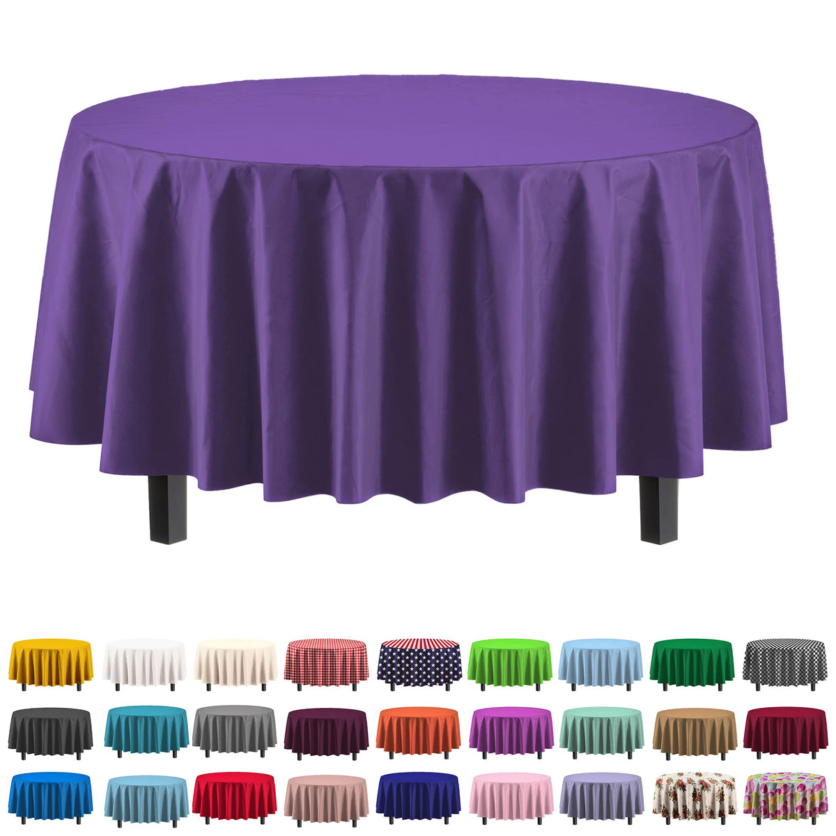 Exquisite Navy Plastic Table Cloth Disposable 6 Pack - 54 x 108 Inch Rectangle Tablecloth for 6 Foot Tables - Waterproof Table Cover for Party Wedding Birthday Graduation BBQ Catering