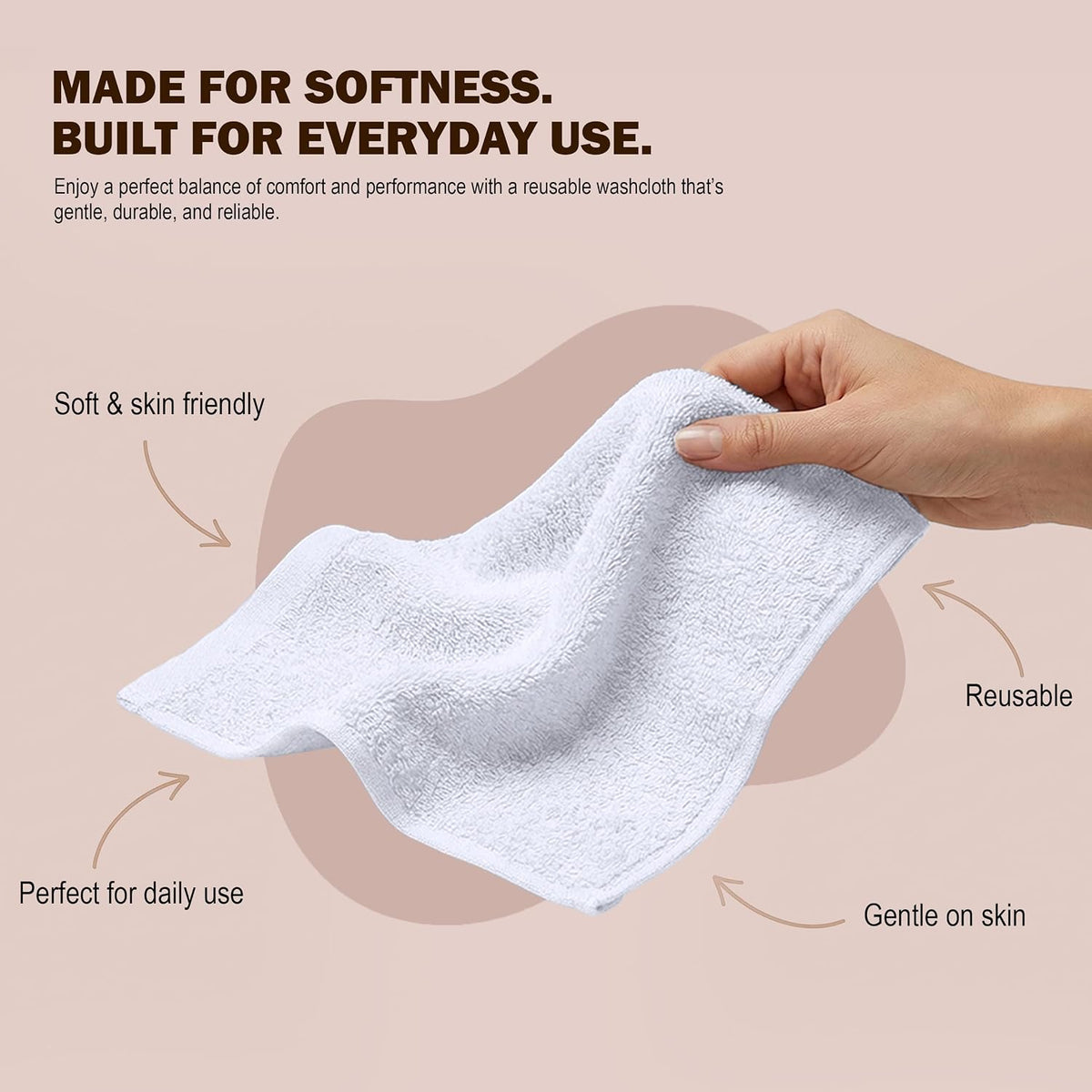 Utopia Towels 24 Pack Washcloths, 12x12 In, 100% Cotton, White