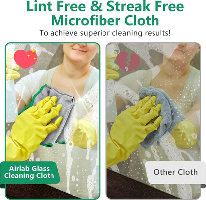 Airlab Glass Polishing Streak Free Miracle Cleaning Cloth, Silver-Green
