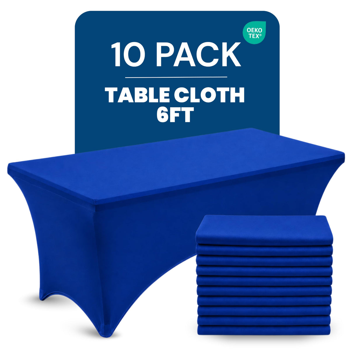 Utopia Kitchen Spandex Table Cloth 2 Pack [8FT, 96Lx30Wx30H Inch, Black]