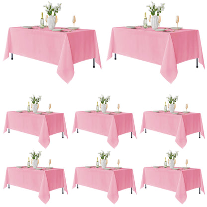 Fitable 6 Pack White Table Cloths 70x120 Inch for 6-8 Ft Rectangle Tables
