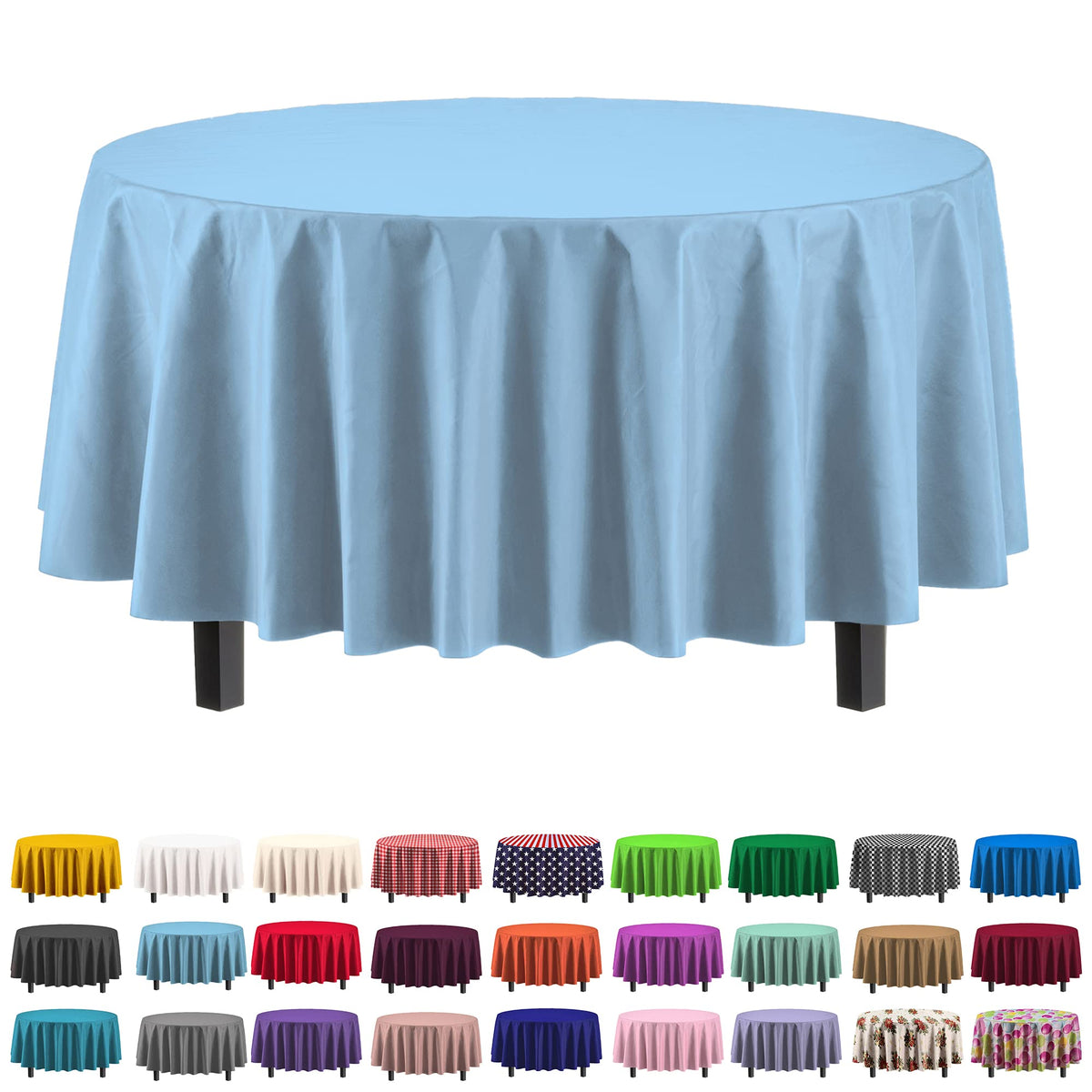 Exquisite Navy Plastic Table Cloth Disposable 6 Pack - 54 x 108 Inch Rectangle Tablecloth for 6 Foot Tables - Waterproof Table Cover for Party Wedding Birthday Graduation BBQ Catering
