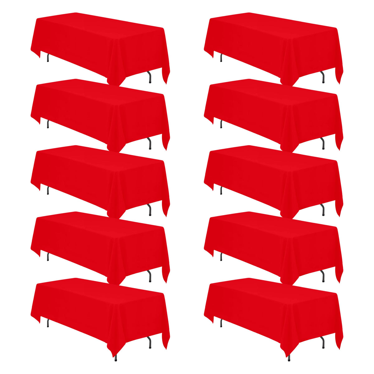 BRILLMAX 6 Pack White Tablecloths 60x126 Inch for 8ft Rectangle Tables