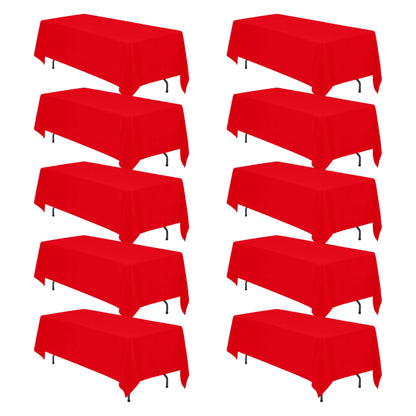 BRILLMAX 6 Pack White Tablecloths 60x126 Inch for 8ft Rectangle Tables
