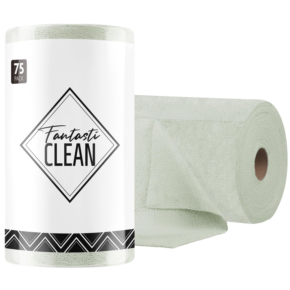 Fantasticlean Microfiber Cleaning Cloth Roll -75 Pack, 12" x 12" (Pink)