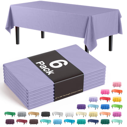 Exquisite Navy Plastic Table Cloth Disposable 6 Pack - 54 x 108 Inch Rectangle Tablecloth for 6 Foot Tables - Waterproof Table Cover for Party Wedding Birthday Graduation BBQ Catering