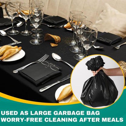 RowinsyDD 30 Pack Black Plastic Tablecloth, Plastic Table Cloths Disposable