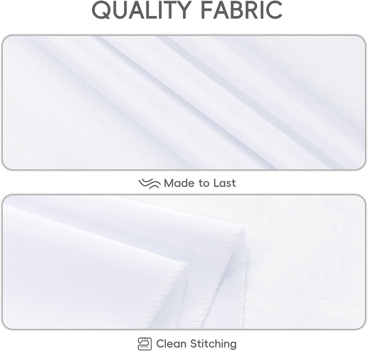 8 Pack White Rectangle Table Cloth 60 x 102 Inch For 6 Foot Tables