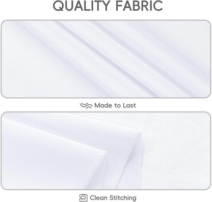 8 Pack White Rectangle Table Cloth 60 x 102 Inch For 6 Foot Tables