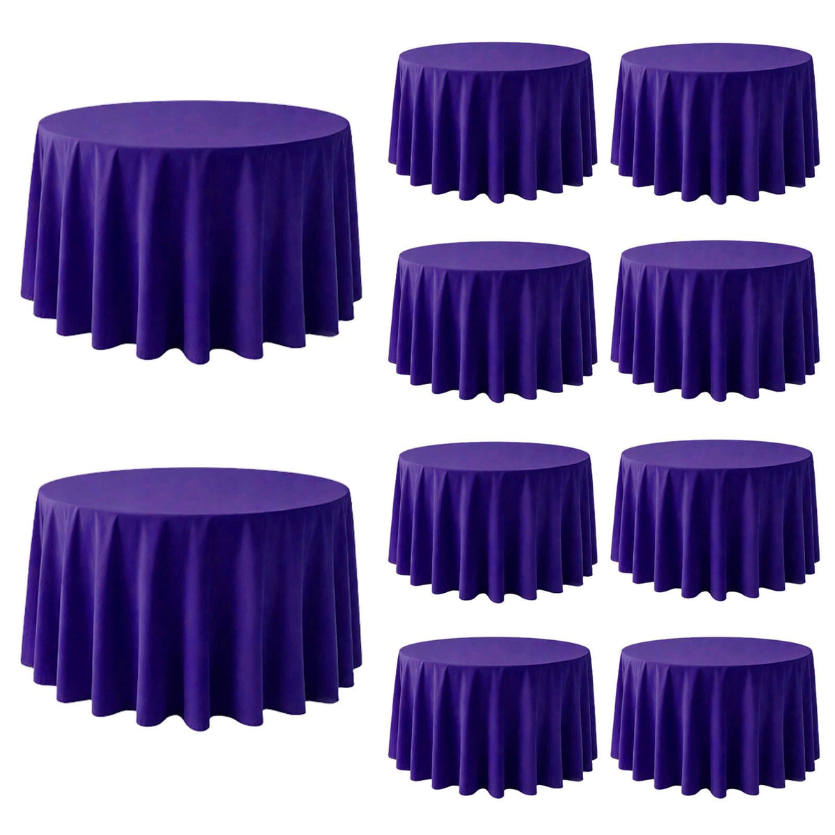 10 Pack Black Tablecloths 60 x 102 Inch for 6 Foot Rectangle Tables
