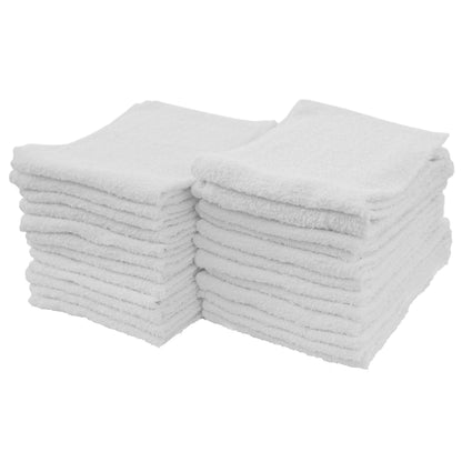 S&T INC. Cotton Terry Cleaning Towels, 24 Pack, 14" x 17", White