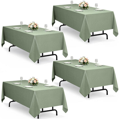 Decorelia Linen Textured Fall Tablecloth Rectangular Burnt Orange, 52"x70"
